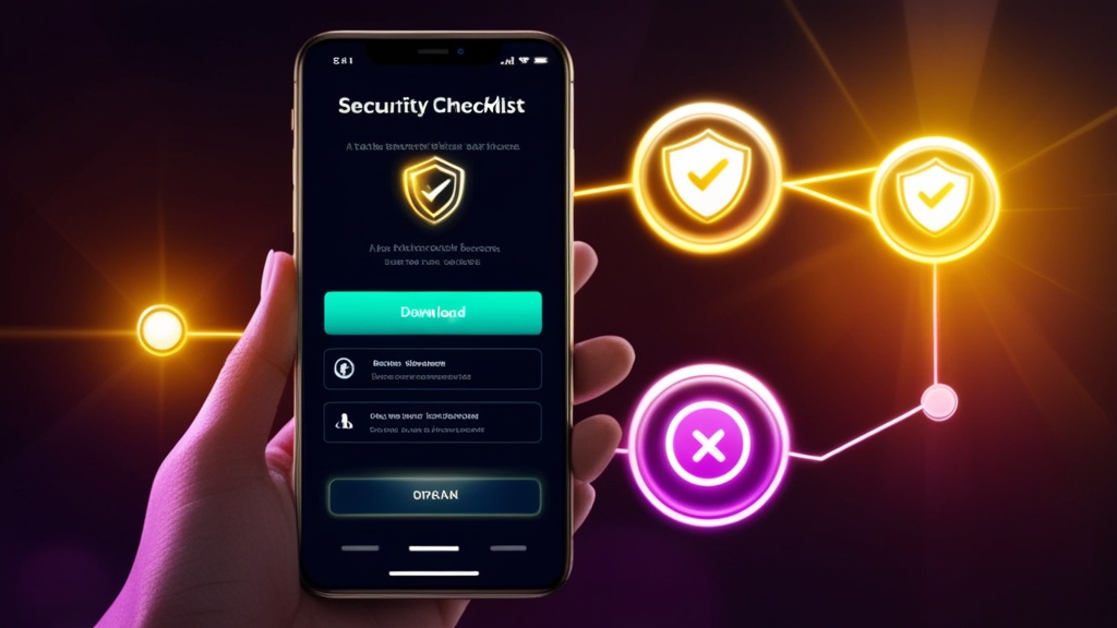 Tela de download seguro da Chicken Road com ícones de verificação