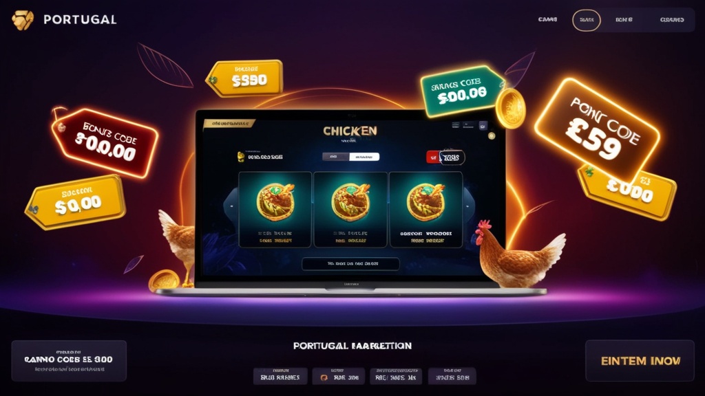 Ecrã comparando códigos promocionais e bónus num ambiente de casino escuro